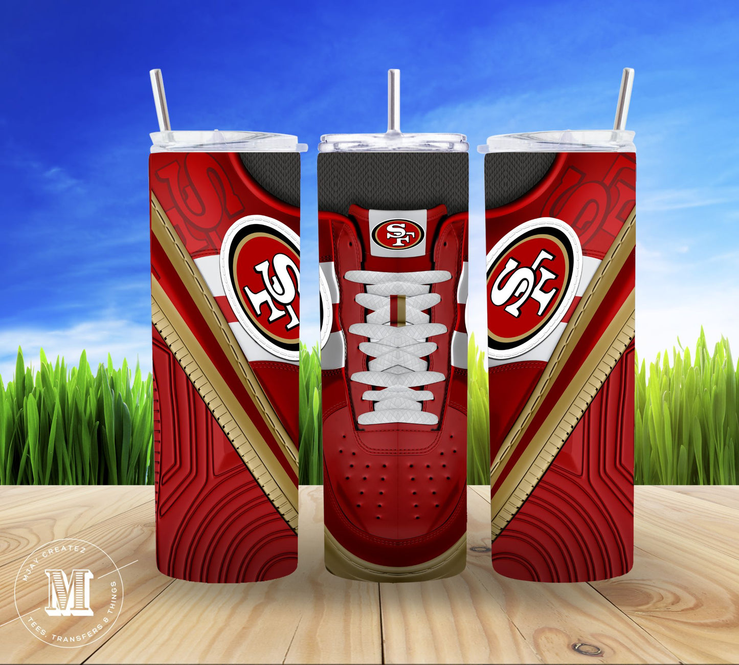 20oz San Francisco 49ers Stainless Steel Tumblers with Lid and Straw