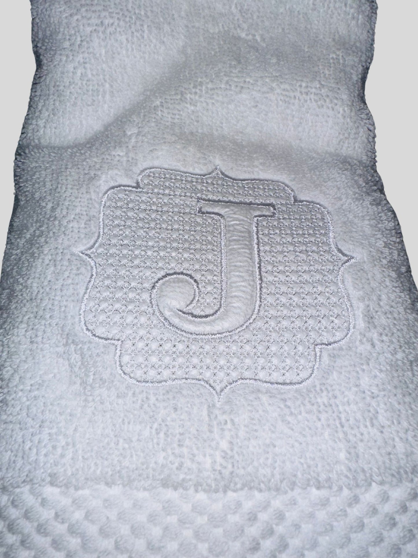 Embroidered Embossed Monogram Hand Towel
